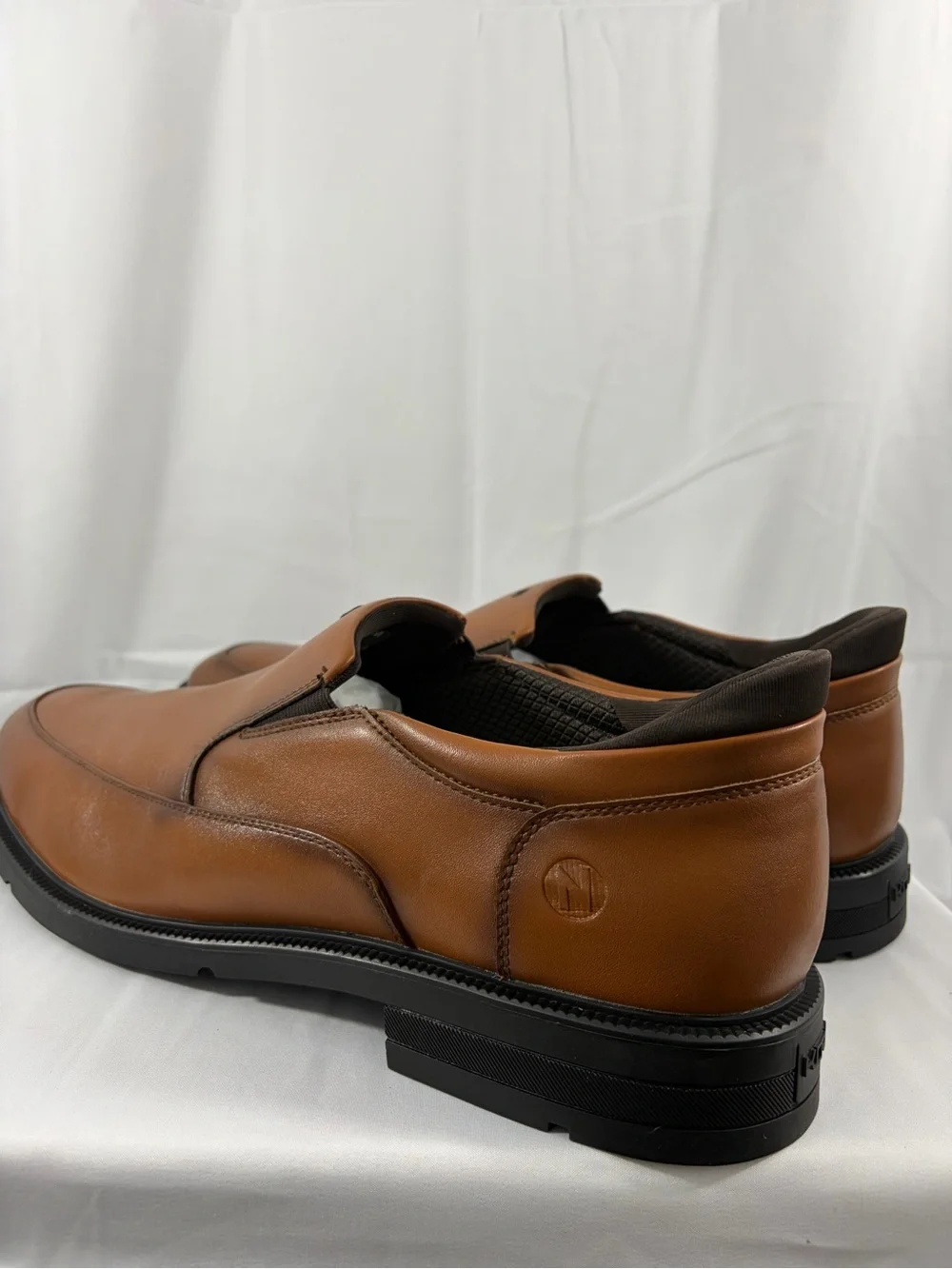 NWT Nunn Bush Men's Size 14 Brown Slip-On Leather Dress Shoes